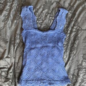 Textured Free People Blue Women's Top